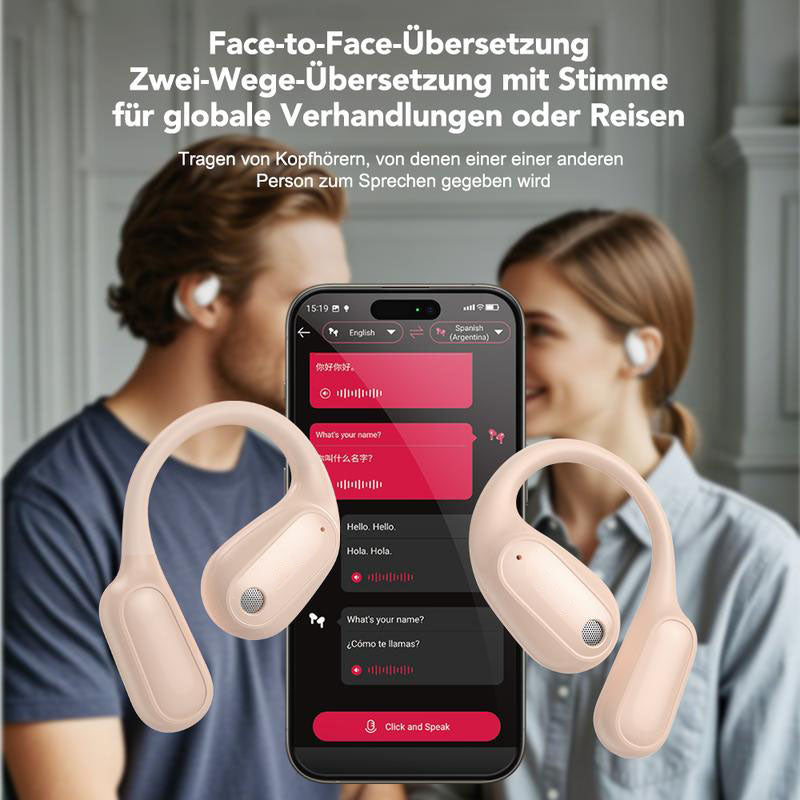 Frühlings-Sonderangebot: 40 % Rabatt-Ki Übersetzungs-Kopfhörer – Echtzeit-Übersetzung in 134 Sprachen mit App, Bluetooth 6.0, Kabellose Earbuds für Musik & Anrufe, IPX5 Wasserdicht, Lange Akkulaufzeit