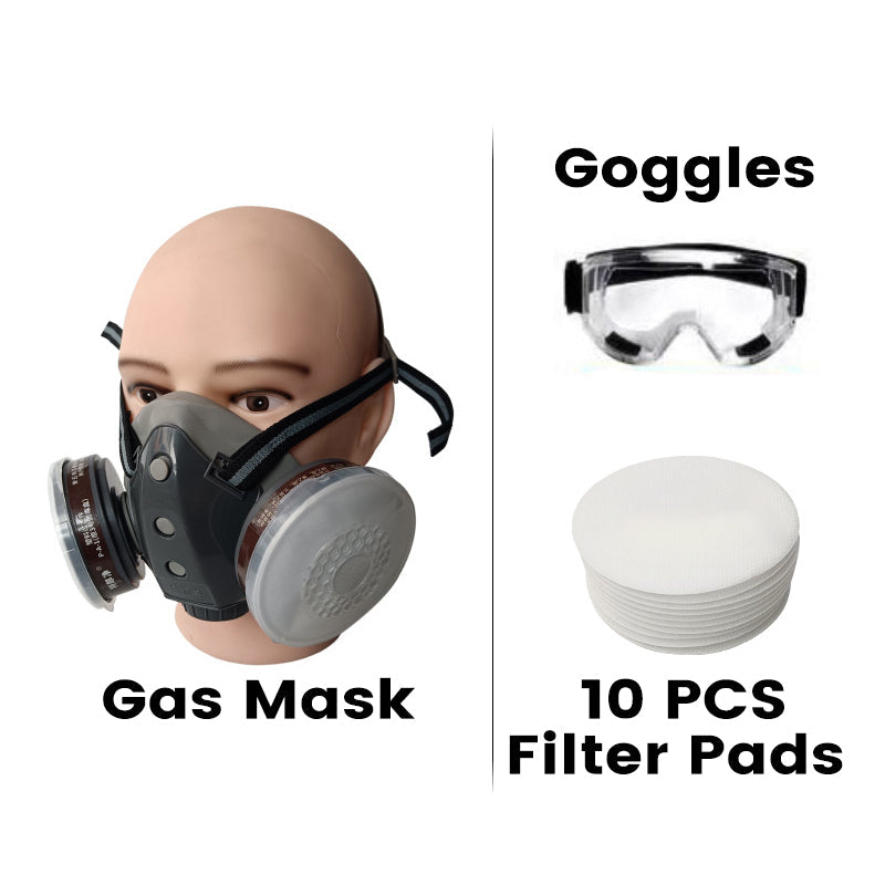💎 40% RABATT! ⛑️ Aktivkohle-Anti-Staub-Doppeltank-Gasmaske – Doppelfilter, Gas- & Partikelschutz, inkl. Schutzbrille 🔥