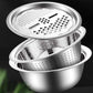 Frühlings-Sonderangebot: 35 % Rabatt-3-in-1-Multifunktionssieb-Set aus Edelstahl, inklusive Schüssel/Sieb/Schneider, ideal zum Waschen von Reis, Obst und Gemüse, unverzichtbar in jeder Küche