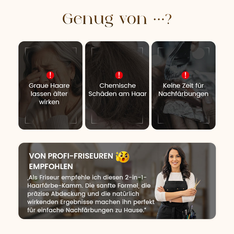 💇‍♀️ KAUFE 2, ERHALTE 1 GRATIS! ✨ 2-in-1 Haarfärbekamm – Sofortige Grauabdeckung, Sanfte Formel & Wasserdicht 🎨📦