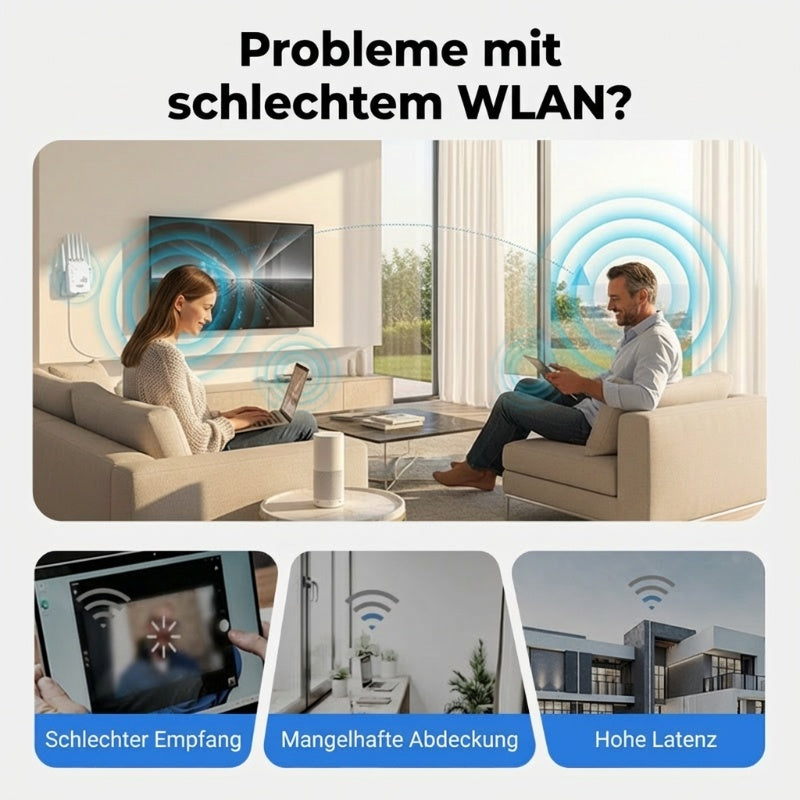 WLAN-Verstärker – 1200 Mbit/s, Dualband (5 GHz / 2,4 GHz) 📶 Maximale Signalverstärkung – stabile Verbindung im ganzen Haus!
