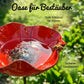 🌼 Handgefertigter Metall Blumen-Gartenstecker 🐦 Vogeltränke & Insekten-Trinkstelle, Wetterfest Gartendekoration für Beet, Wege & Außenbereich, Einzigartiges Deko Geschenk