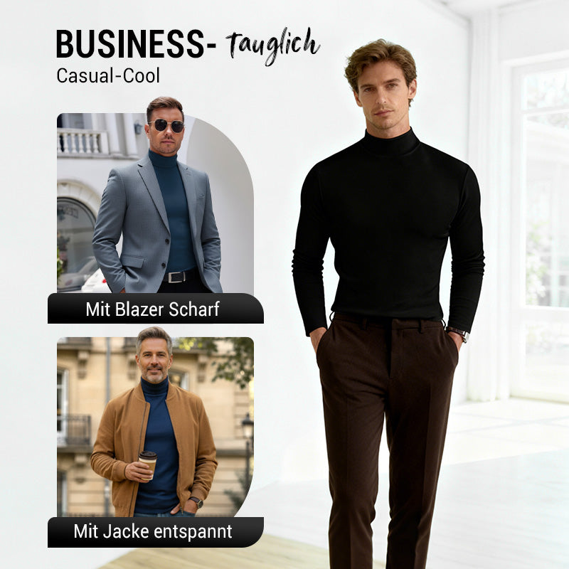 🎉Slim Fit Langarm-T-Shirt für Herren mit Stehkragen
