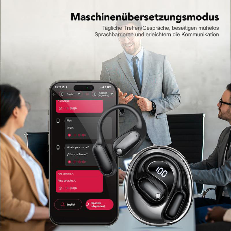 Frühlings-Sonderangebot: 40 % Rabatt-Ki Übersetzungs-Kopfhörer – Echtzeit-Übersetzung in 134 Sprachen mit App, Bluetooth 6.0, Kabellose Earbuds für Musik & Anrufe, IPX5 Wasserdicht, Lange Akkulaufzeit