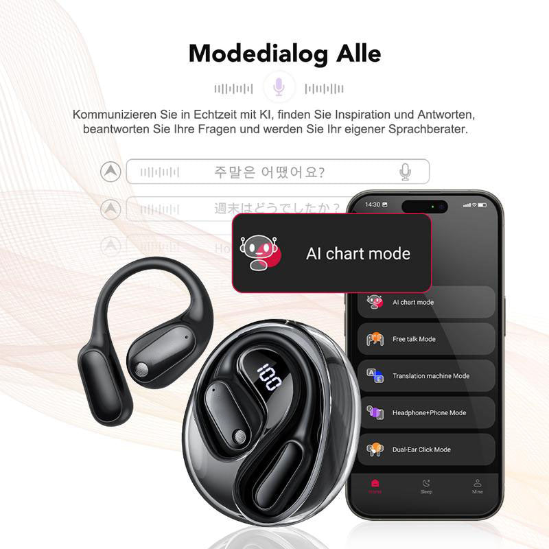 Frühlings-Sonderangebot: 40 % Rabatt-Ki Übersetzungs-Kopfhörer – Echtzeit-Übersetzung in 134 Sprachen mit App, Bluetooth 6.0, Kabellose Earbuds für Musik & Anrufe, IPX5 Wasserdicht, Lange Akkulaufzeit