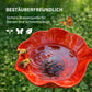 🌼 Handgefertigter Metall Blumen-Gartenstecker 🐦 Vogeltränke & Insekten-Trinkstelle, Wetterfest Gartendekoration für Beet, Wege & Außenbereich, Einzigartiges Deko Geschenk