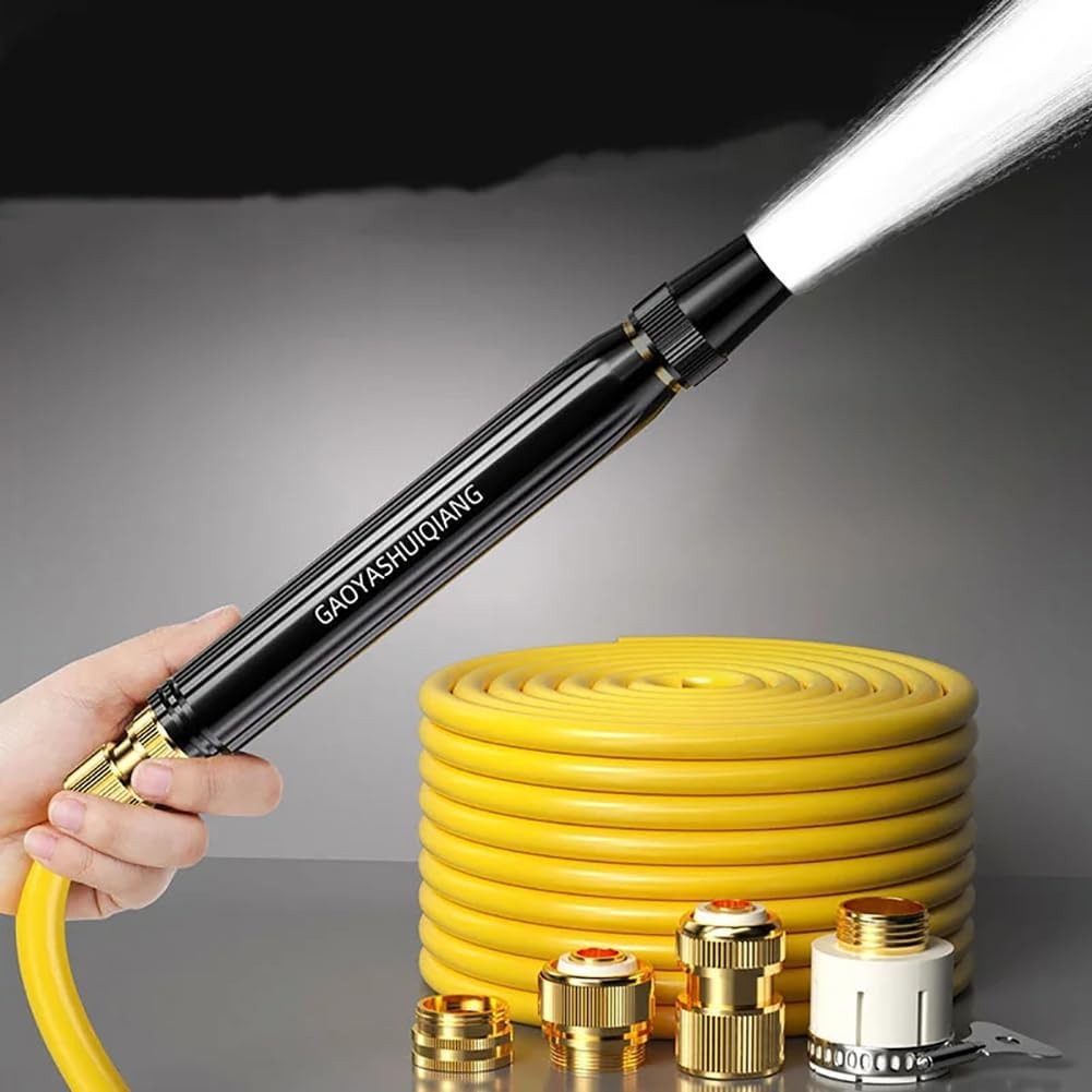 🏆Home high-pressure car wash water gun with booster nozzle and hose, a must-have for watering plants and vegetables, and car washing.👍💦