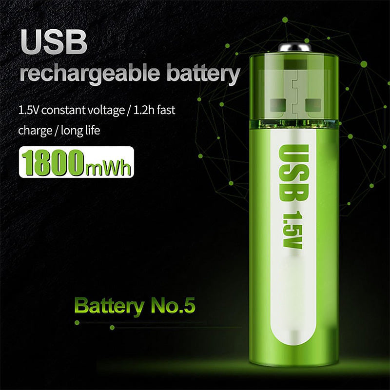 🔋💥Lithium-AA-Akkus mit USB-Anschluss – Konstante Ausgangsspannung von 1,5 V, lange Laufzeit (über 1000 Ladezyklen)♻️