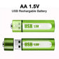 🔋💥Lithium-AA-Akkus mit USB-Anschluss – Konstante Ausgangsspannung von 1,5 V, lange Laufzeit (über 1000 Ladezyklen)♻️