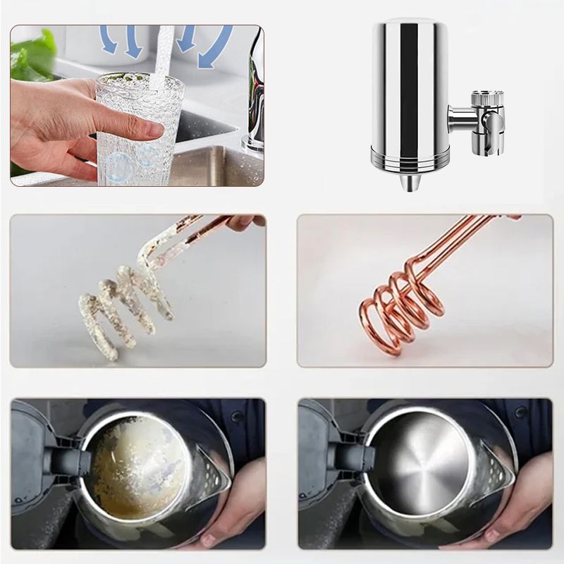 🔥Heißer Verkauf – 50 % Rabatt!🔥Installationsfreier Edelstahl-Wasserhahnfilter für den Haushalt