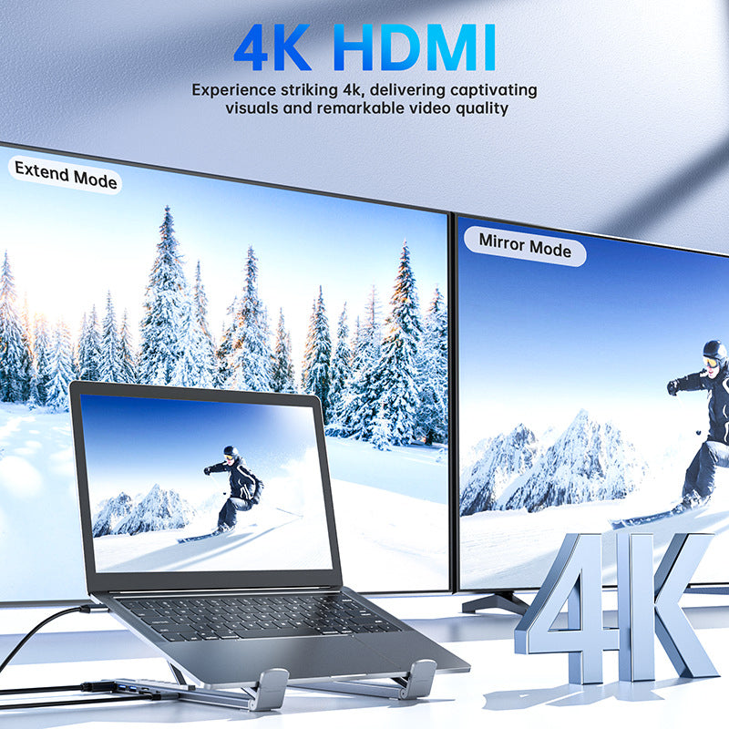 💻 50% RABATT! ⚡ 2-in-1 USB-C Dockingstation & Laptopständer – 8 Ports, 4K HDMI & Höhenverstellbar für Mehr Produktivität 🖥️