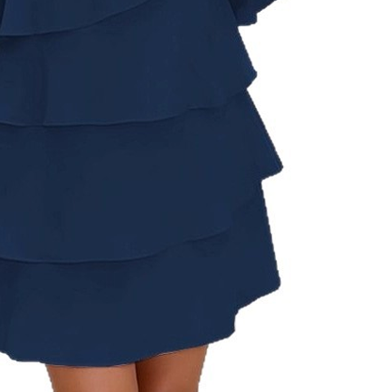 Muttertagsangebot-Kleid mit gestuftem Volantsaum und ausgestellten Ärmeln für Damen