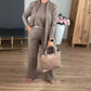 ✨ Elegantes 3-teiliges Set bestehend aus langem Cardigan, Oberteil und Hose💞