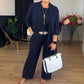 ✨ Elegantes 3-teiliges Set bestehend aus langem Cardigan, Oberteil und Hose💞