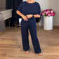✨ Elegantes 3-teiliges Set bestehend aus langem Cardigan, Oberteil und Hose💞