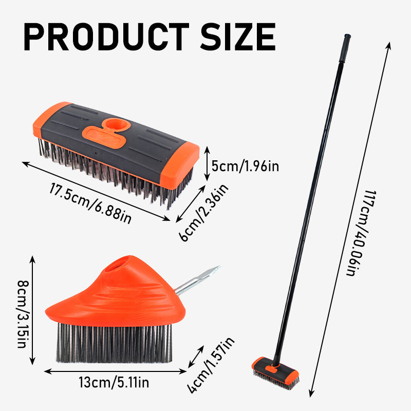 🌿 LIMITIERTES ANGEBOT 50% RABATT! ✨ 3-in-1 Unkrautbürsten-Set – Verlängerbar, Robuste Borsten, Vielseitig 🔧