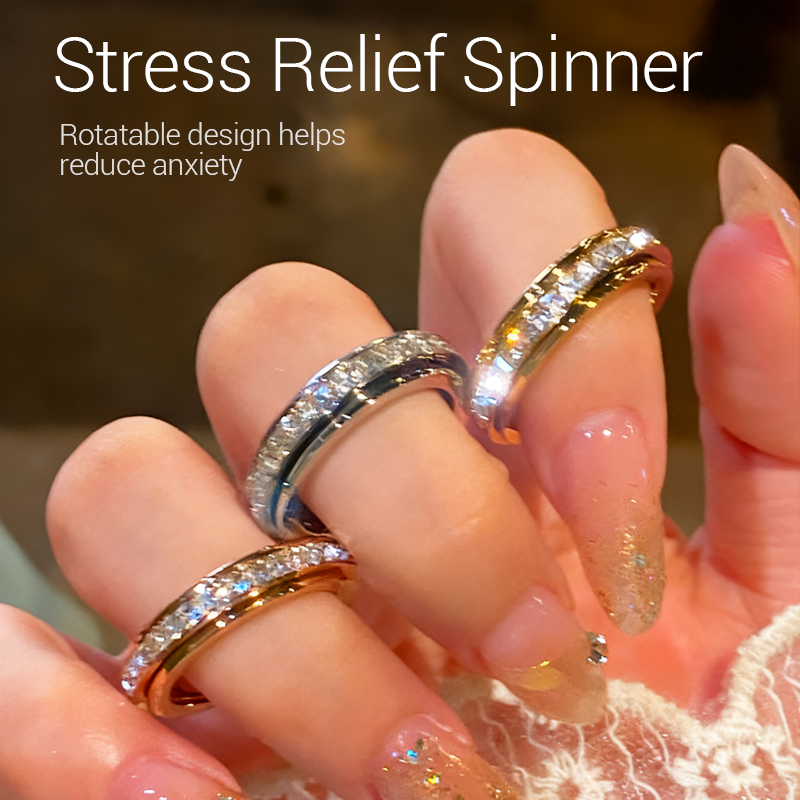 💍💍Drehbarer Ring, plattiert mit 18-karätigem Roségold und Sternenhimmelmuster
