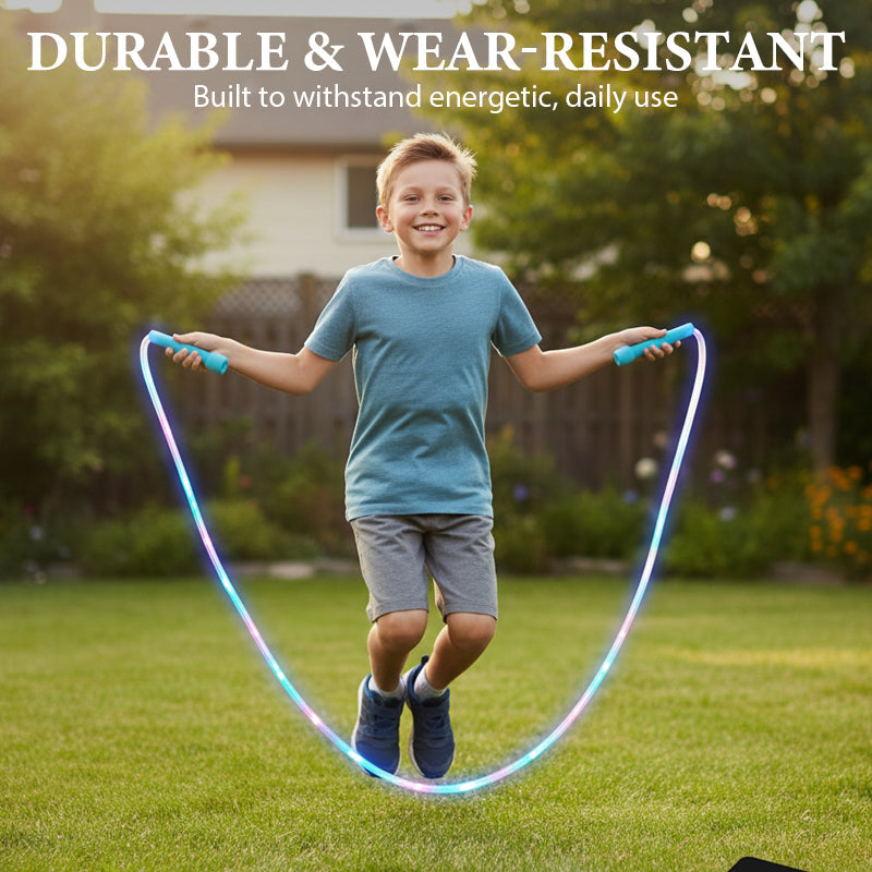 🕹️ KAUFE 2, ERHALTE 1 GRATIS! 🎉 LED-Leuchtseil zum Springen – 3 Lichtmodi, Verstellbare Länge & Rutschfester Griff ✨📦