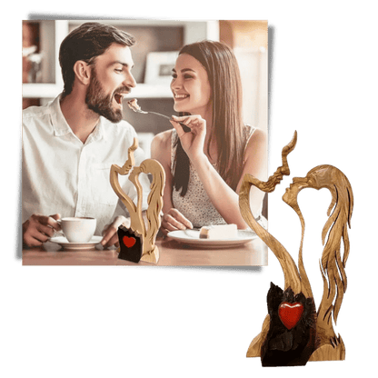 Holzschnitzerei in Herzform Dekoration