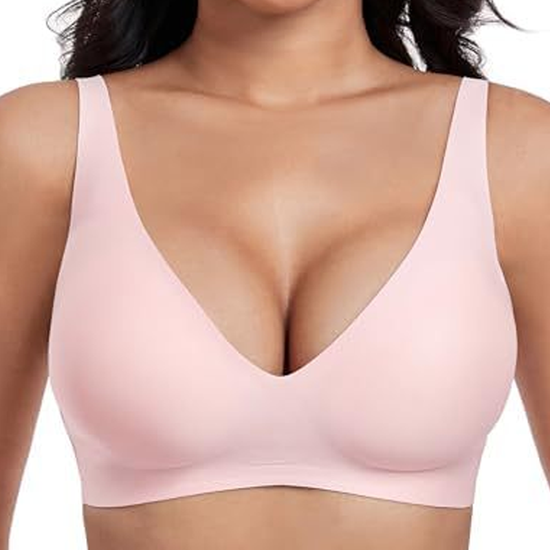 Nahtloser Push-up-BH mit tiefem V-Ausschnitt und ohne Bügel
