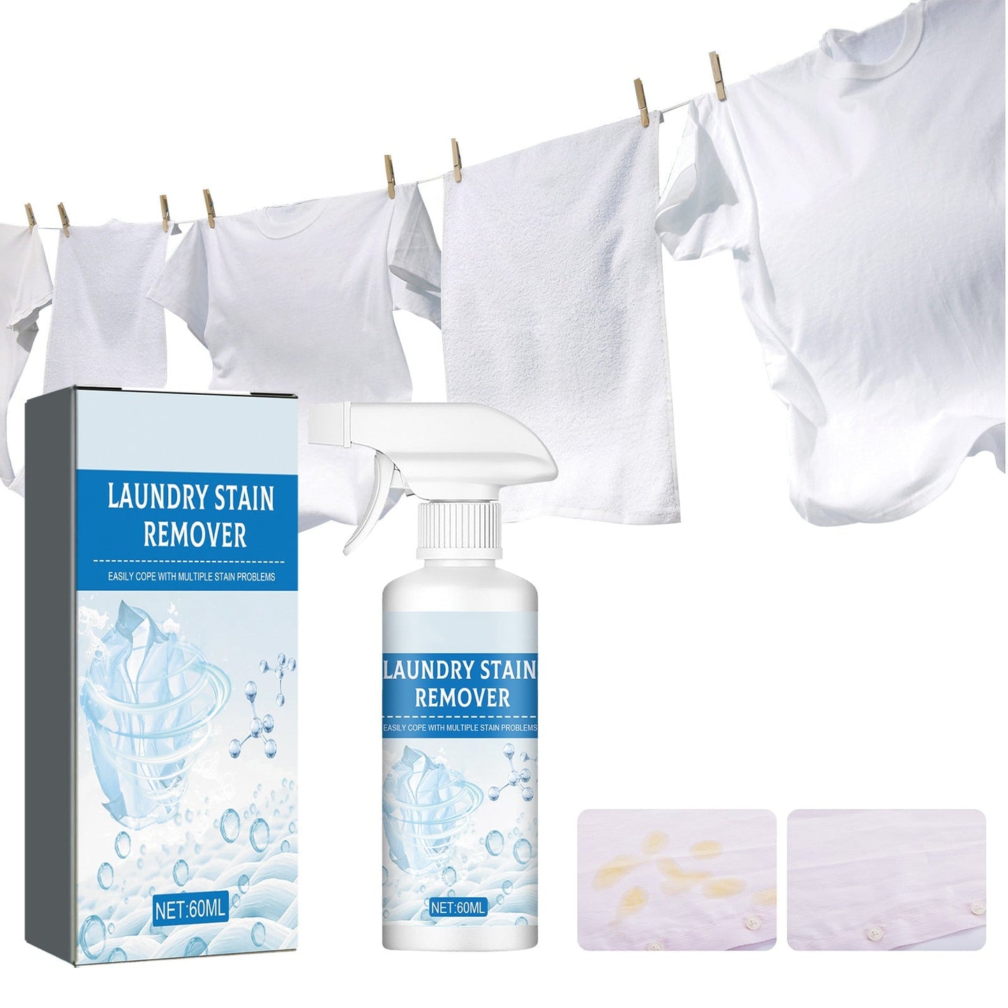 🔥Zwei kaufen, eins gratis dazu 40 % Rabatt💎 Kraftvolles Fleckenentferner-Spray – Entfernt Fett, Schweiß & Essensreste in Sekunden, sanft zu allen Stoffen 🧼✨