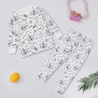✨ DIY-Cartoon-Pyjamas für Kinder – waschbarer Stoff für kreativen Spaß 🎨👧
