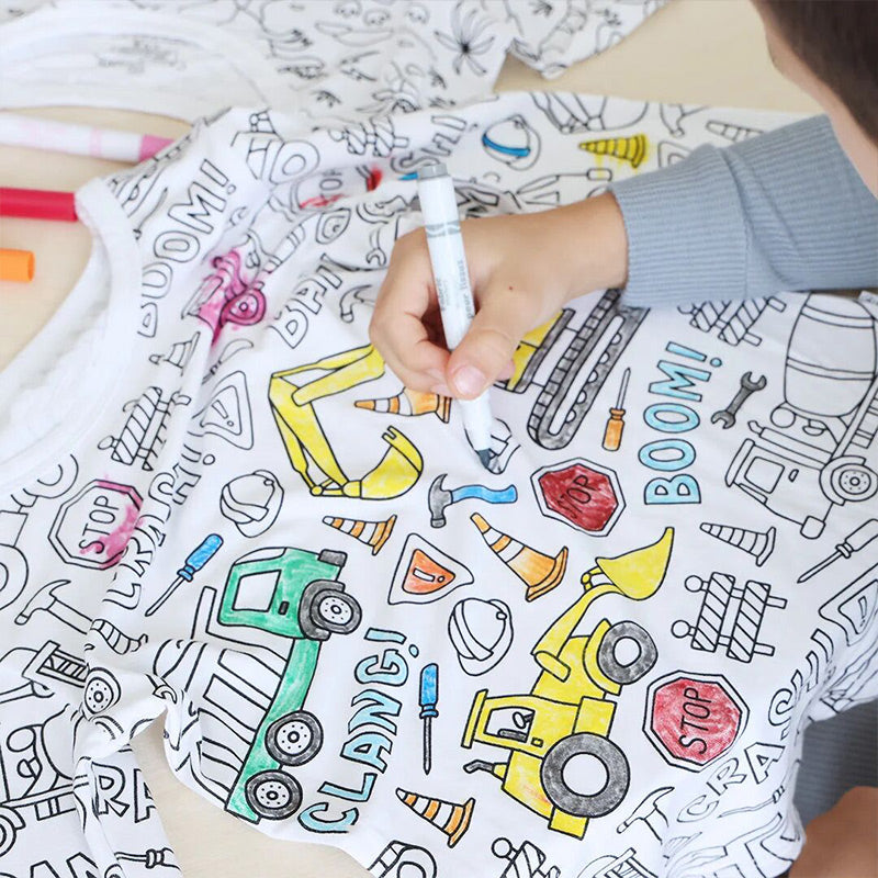 ✨ DIY-Cartoon-Pyjamas für Kinder – waschbarer Stoff für kreativen Spaß 🎨👧