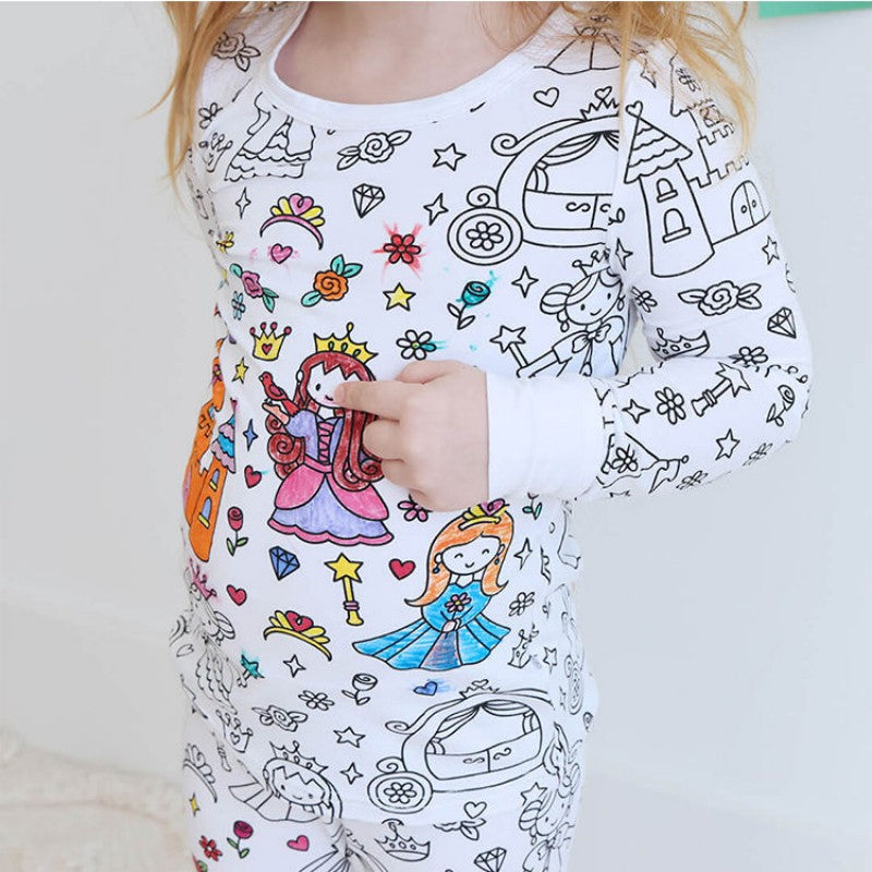 ✨ DIY-Cartoon-Pyjamas für Kinder – waschbarer Stoff für kreativen Spaß 🎨👧
