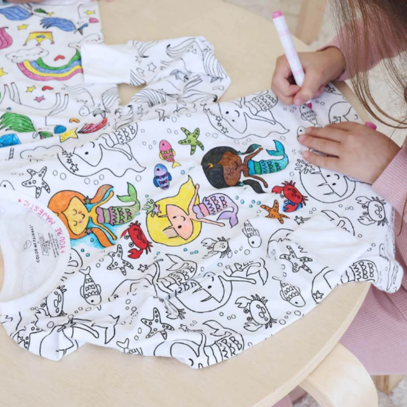 ✨ DIY-Cartoon-Pyjamas für Kinder – waschbarer Stoff für kreativen Spaß 🎨👧