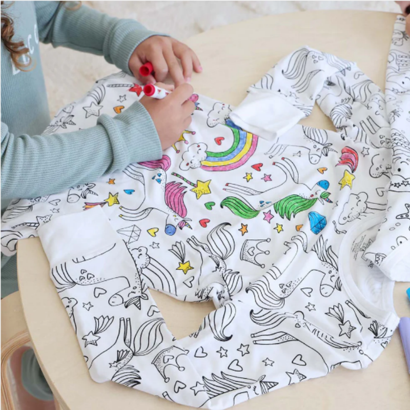 ✨ DIY-Cartoon-Pyjamas für Kinder – waschbarer Stoff für kreativen Spaß 🎨👧