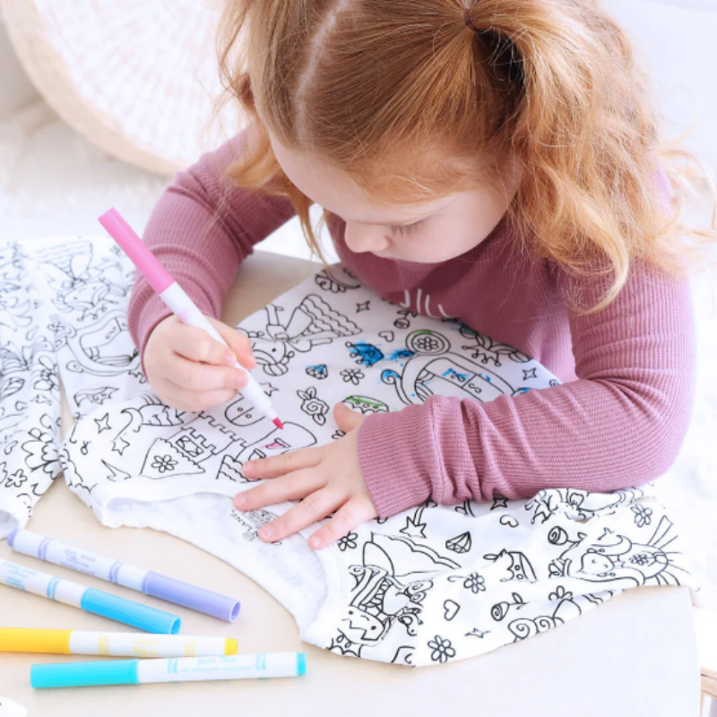 ✨ DIY-Cartoon-Pyjamas für Kinder – waschbarer Stoff für kreativen Spaß 🎨👧