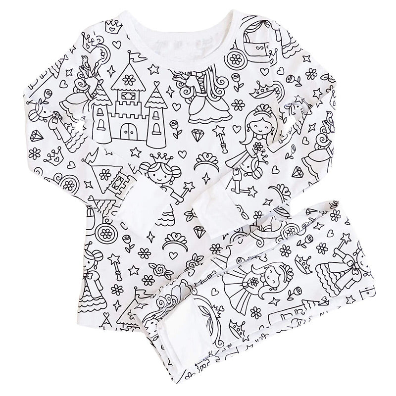 ✨ DIY-Cartoon-Pyjamas für Kinder – waschbarer Stoff für kreativen Spaß 🎨👧