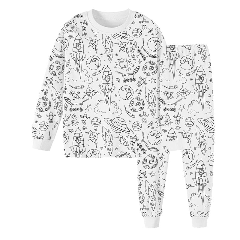 ✨ DIY-Cartoon-Pyjamas für Kinder – waschbarer Stoff für kreativen Spaß 🎨👧