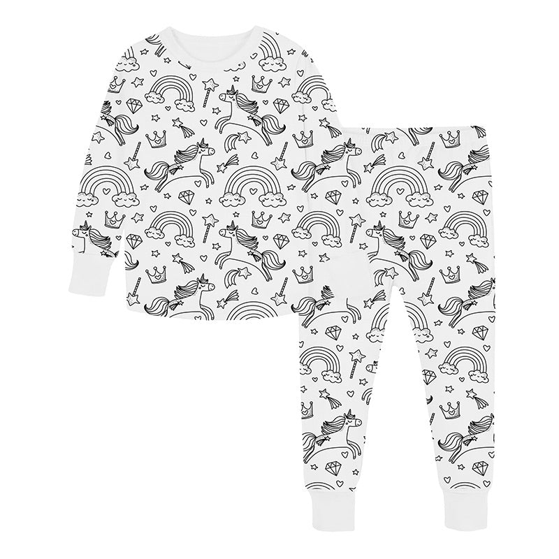 ✨ DIY-Cartoon-Pyjamas für Kinder – waschbarer Stoff für kreativen Spaß 🎨👧
