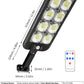 Solar LED Straßenleuchte 800W - IP65 Wasserdicht mit Bewegungssensor für Garten