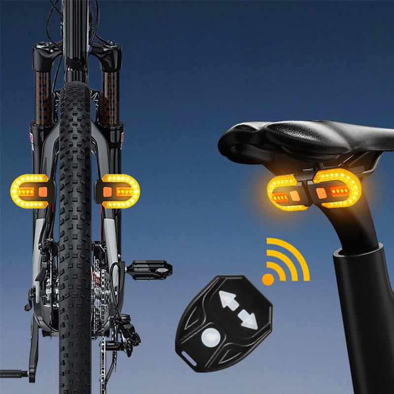Fahrrad Rücklicht mit Blinker – USB Aufladbar, Kabellose Fernbedienung🚴‍♂️🔴