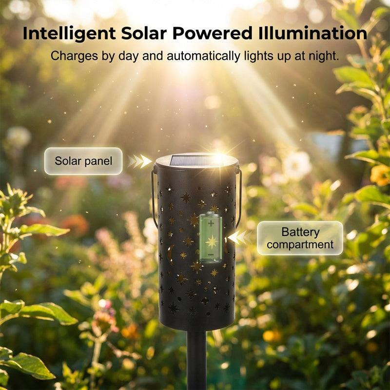 ✨🌙Solar-Gartensteckleuchten mit Stern- und Mondprojektion
