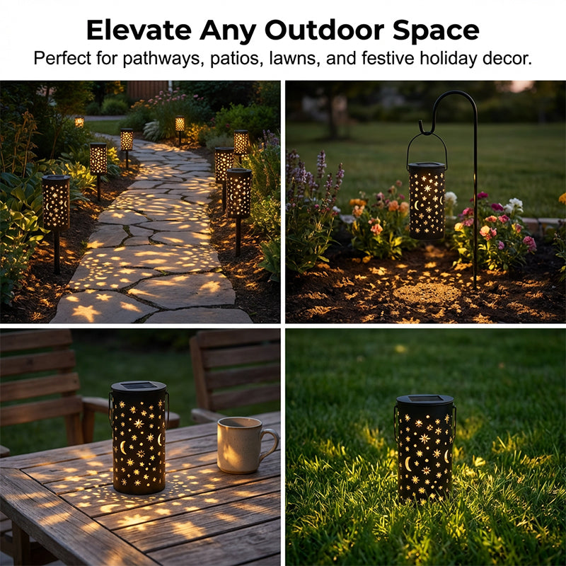 ✨🌙Solar-Gartensteckleuchten mit Stern- und Mondprojektion