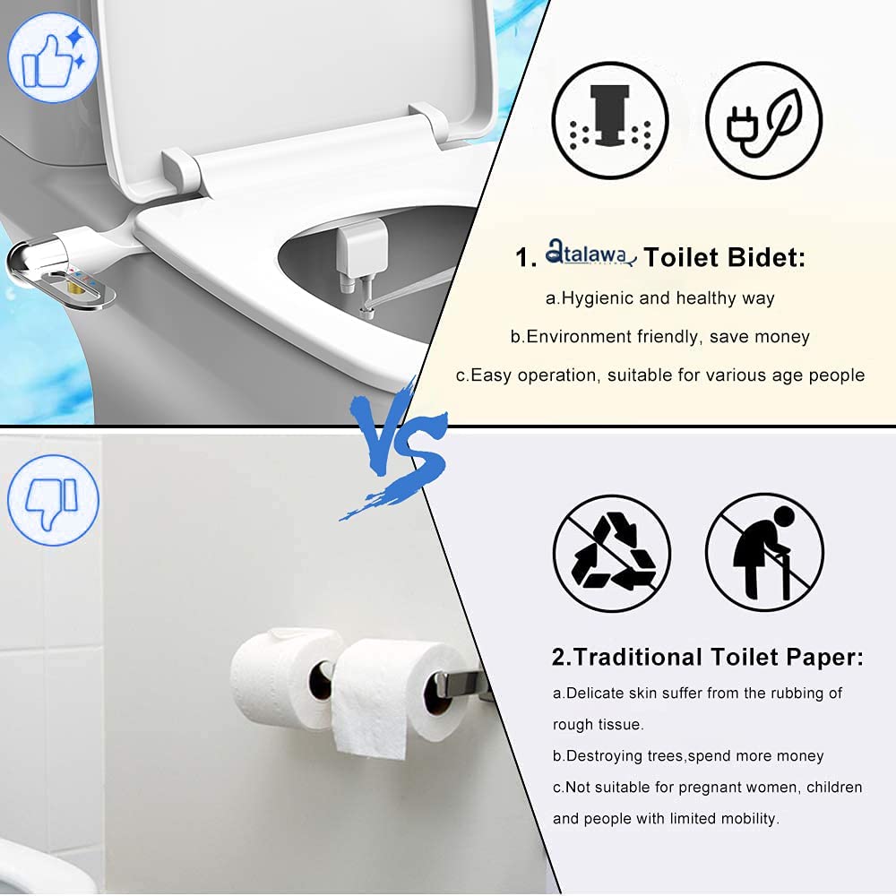 Frühjahrsaktion: 50 % Rabatt-Nichtelektrischer, hygienischer, selbstreinigender Bidet-Aufsatz für Toiletten mit Doppeldüse